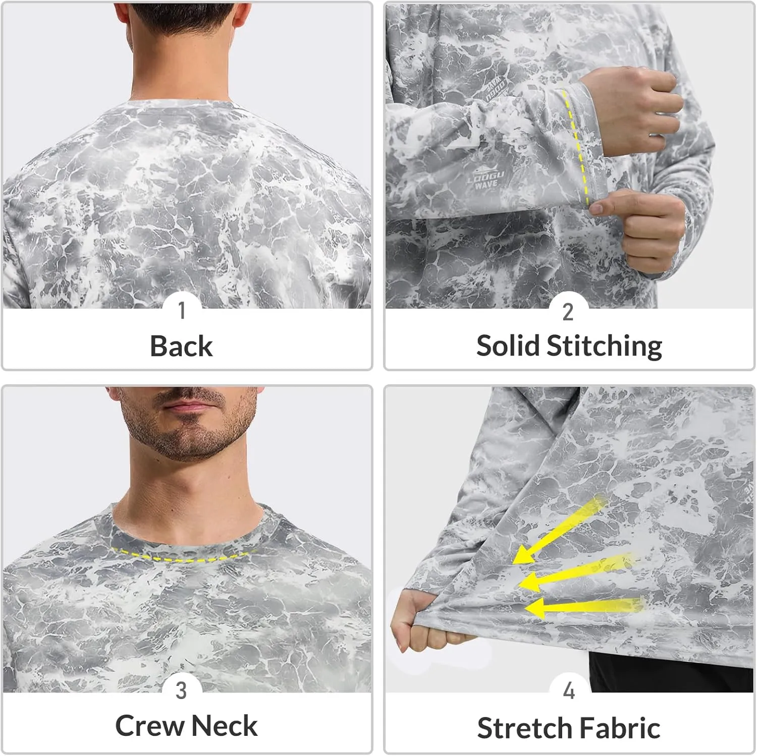 LOOGU Mens Hunting Camo Shirt Lightweight, Camouflage Shirts for Men Long Sleeve Shirt for Fishing Hiking Camping