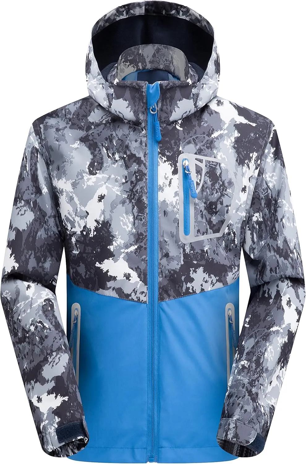 Mallimoda Boys Girls Rain Jacket Lightweight Raincoats Waterproof Hooded Windbreaker for Kids