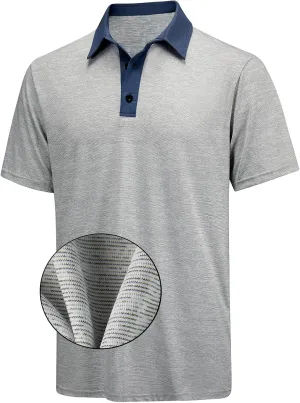 M&F EVENMINE Mens Polo Shirt Quick Dry Performance Short Sleeve Shirts Golf Shirt for Men