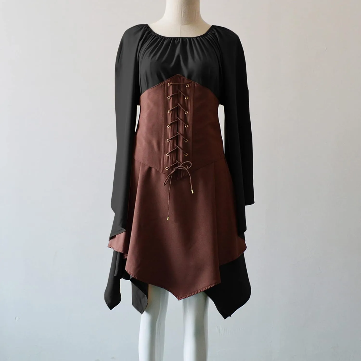 Medieval Renaissance Gown Dress for Women Steampunk Gothic Rockabilly Cosplay Victorian Vintage Retro Gown Dress