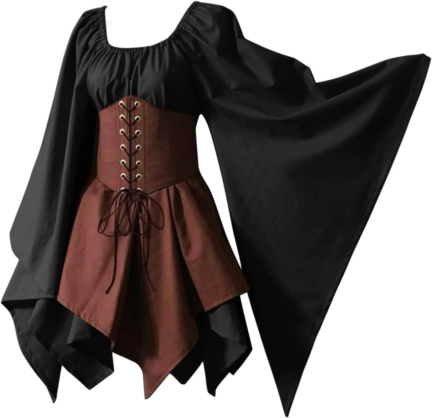 Medieval Renaissance Gown Dress for Women Steampunk Gothic Rockabilly Cosplay Victorian Vintage Retro Gown Dress