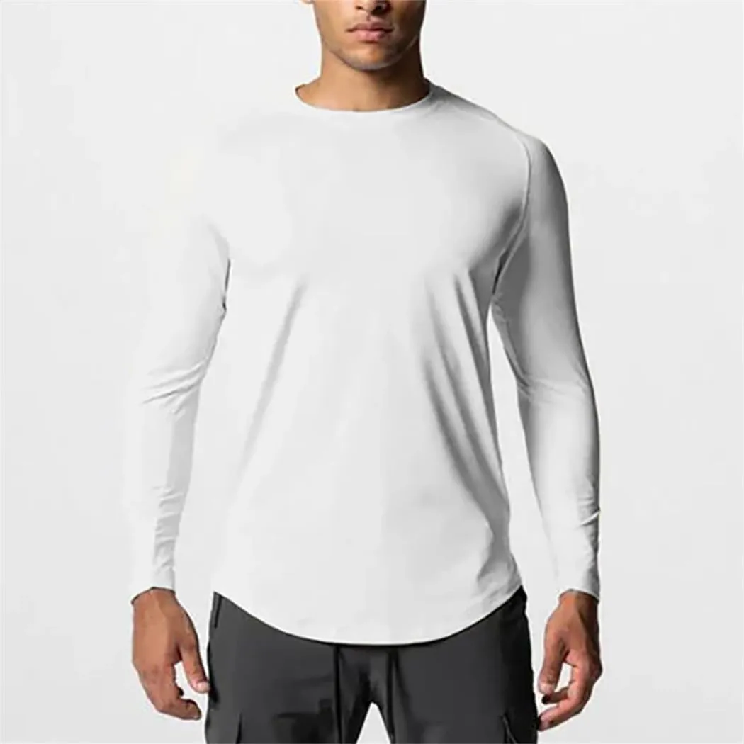 Men Elasticity Tight Long Sleeve Quick Dry T-Shirt Fitness Sport Shirt Gym Bodybuilding Workout Muscle Tops