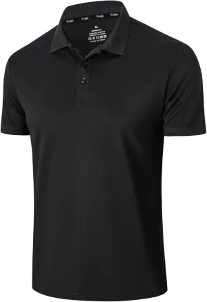 Mens 1/3 Pack Polo Shirt Moisture Wicking Dry Fit Performance Athletic Short Sleeve Golf Shirt