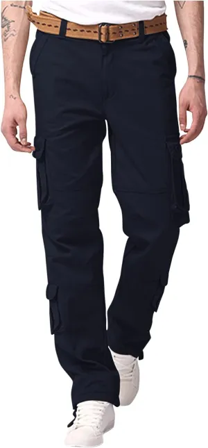 Men's Casual Cargo Pants Slim Fit Stretch Joggers Fashion Style Trousers Regular Tapered Cargo Pant with Pockets
