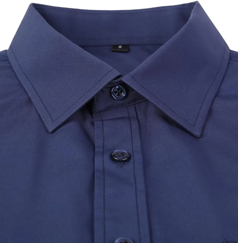 Men's Dress Shirts Long Sleeve Button Down Shirt Business Formal Stretch Shirt Regular Fit with Pockets
