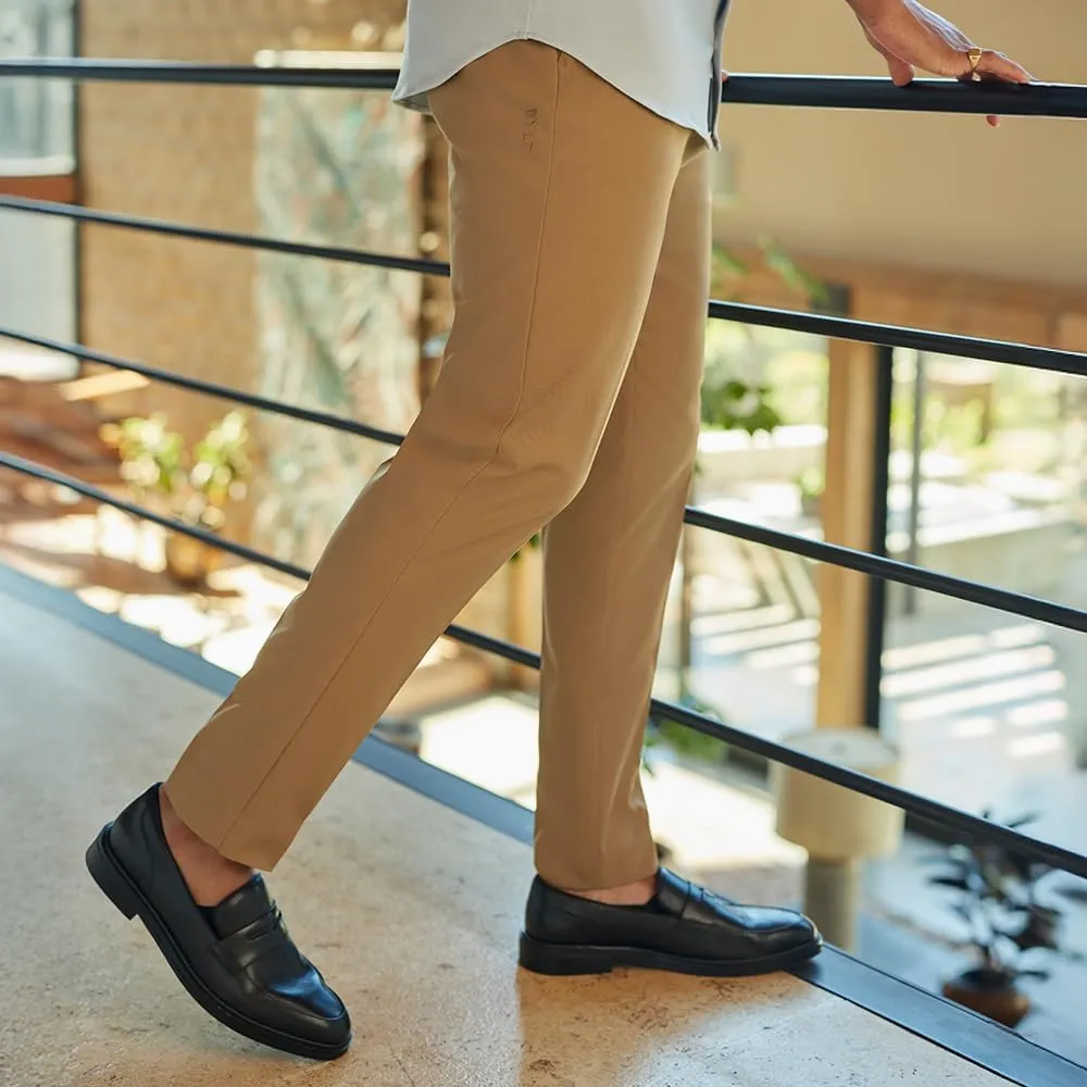 Men's Exec Pants  Tapered Fit Stretch Slacks, Wrinkle Resistant Suit Trousers, Business Casual Office Bottoms for Men