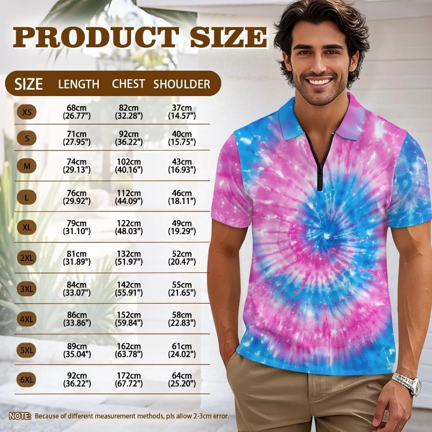 Men's Golf Shirts Short Sleeve Zipper Shirt Casual Slim Fit Sports Golf Shirt Summer Athletic Tennis Tops