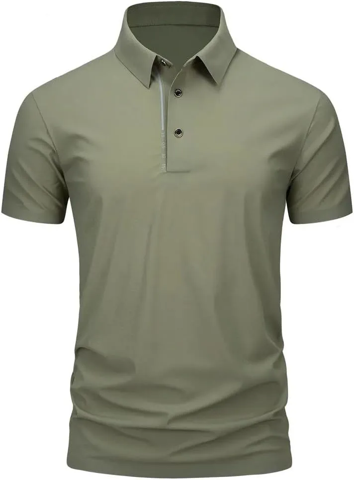 Men's Golf T-Shirt Short Sleeve Shirt Quick Dry Breathable Polo Shirts for Men Golf Shirts