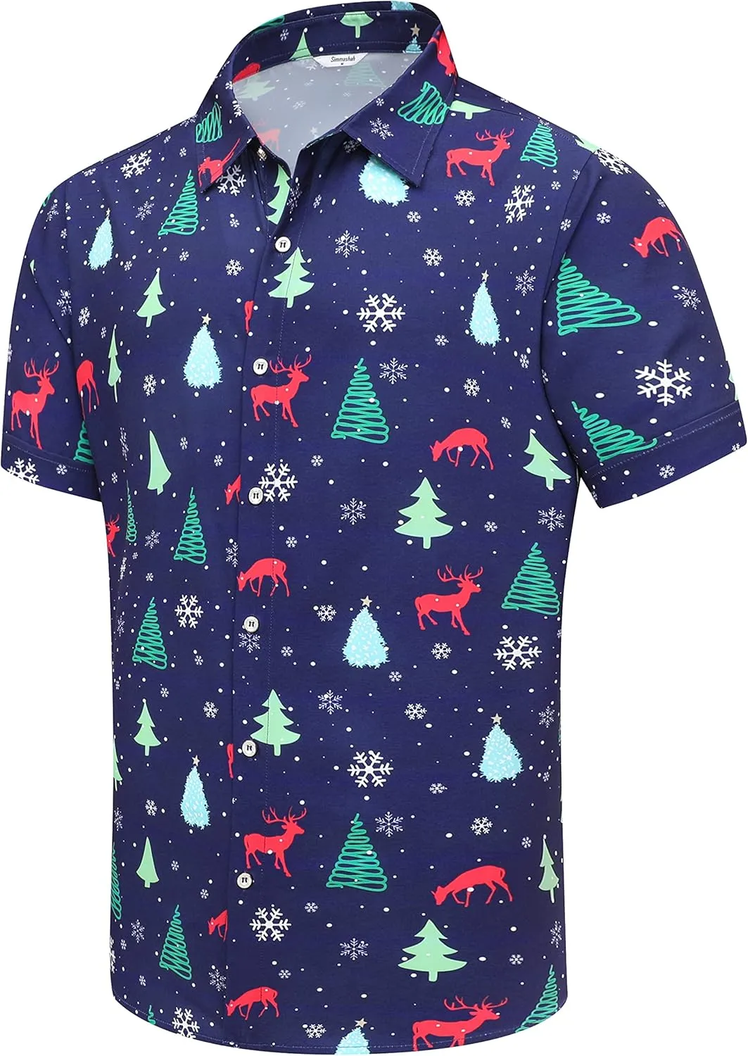 Mens Hawaiian Shirt, Short Sleeves Button Down Beach Clothing, Unisex Summer Flamingos Casual Aloha Floral Shirts