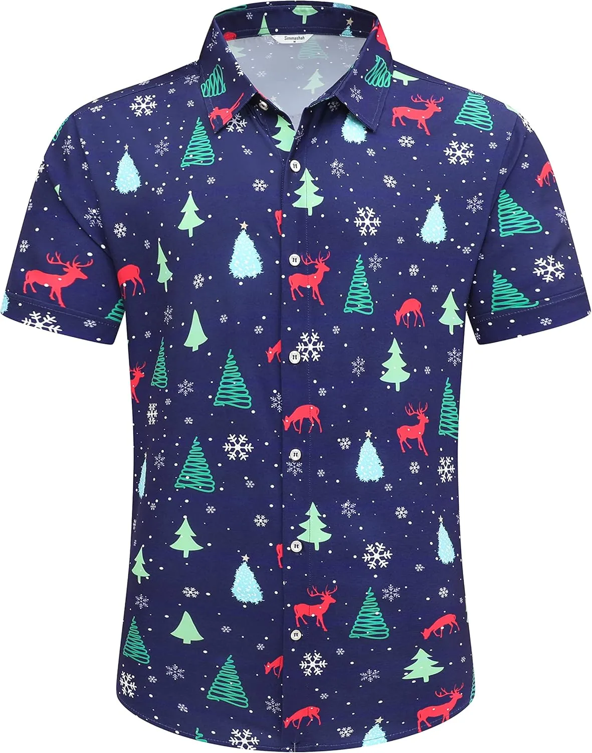 Mens Hawaiian Shirt, Short Sleeves Button Down Beach Clothing, Unisex Summer Flamingos Casual Aloha Floral Shirts