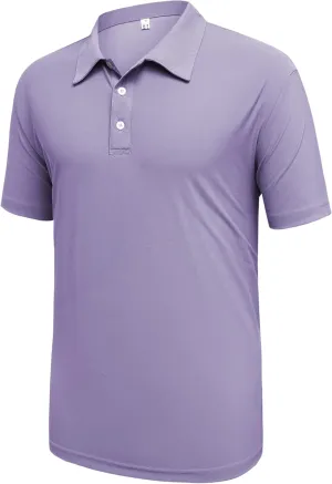 Mens Polo Shirts Collar Short Sleeve Golf Shirt Quicky Dry Moisture Wicking Lightweight Polo T-Shirt