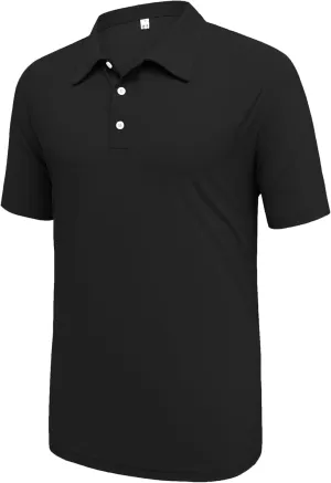 Mens Polo Shirts Collar Short Sleeve Golf Shirt Quicky Dry Moisture Wicking Lightweight Polo T-Shirt