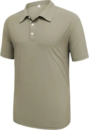 Mens Polo Shirts Collar Short Sleeve Golf Shirt Quicky Dry Moisture Wicking Lightweight Polo T-Shirt