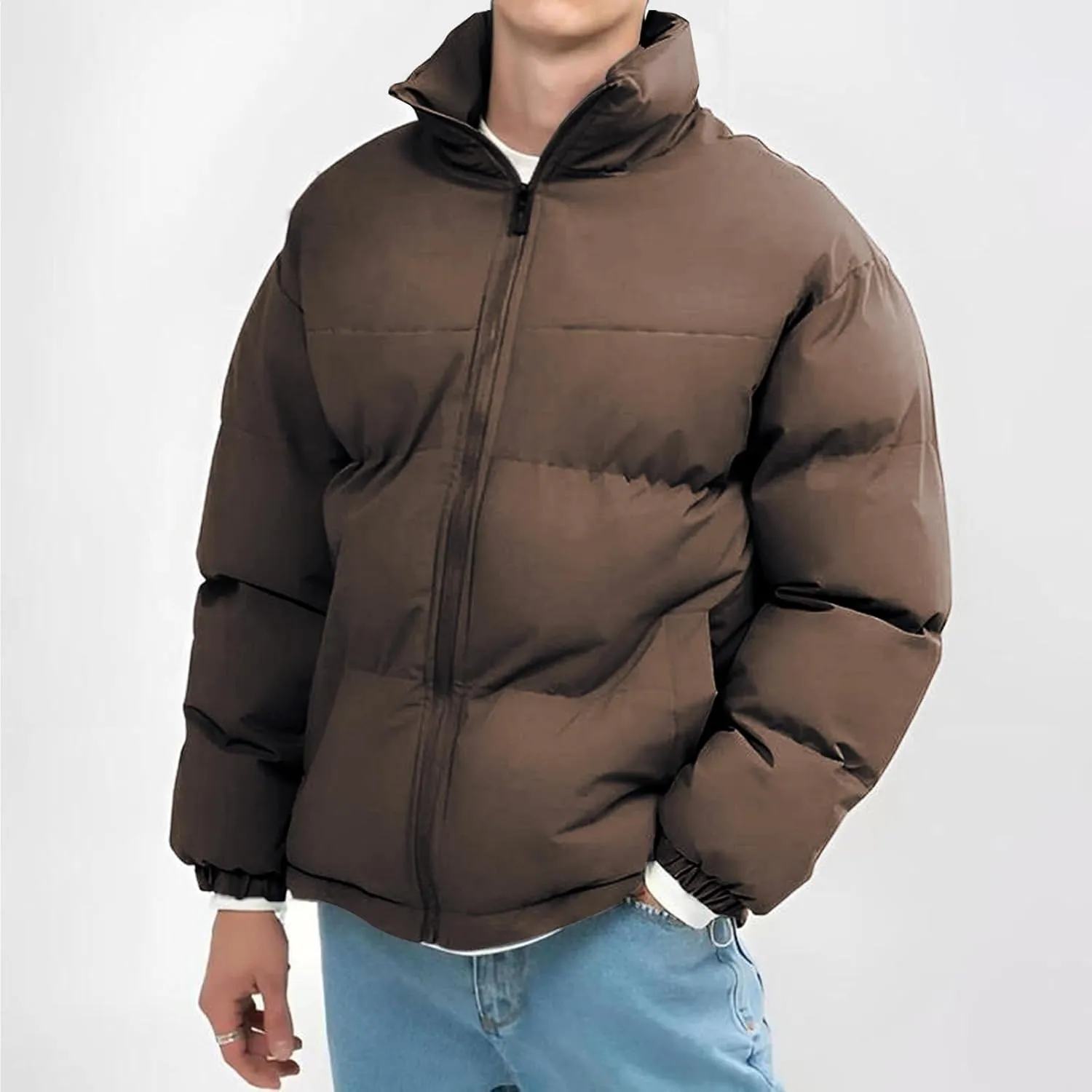 Men's Puffer Jacket Lightweight Warm Winter Coats Insulated Jacket Fashion Casual Sports Cotton-padded Outwear