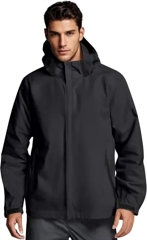 Mens Rain Jacket Lightweight Waterproof Rain Coat Poncho Sun Protective Outdoor Jacket with Hooded