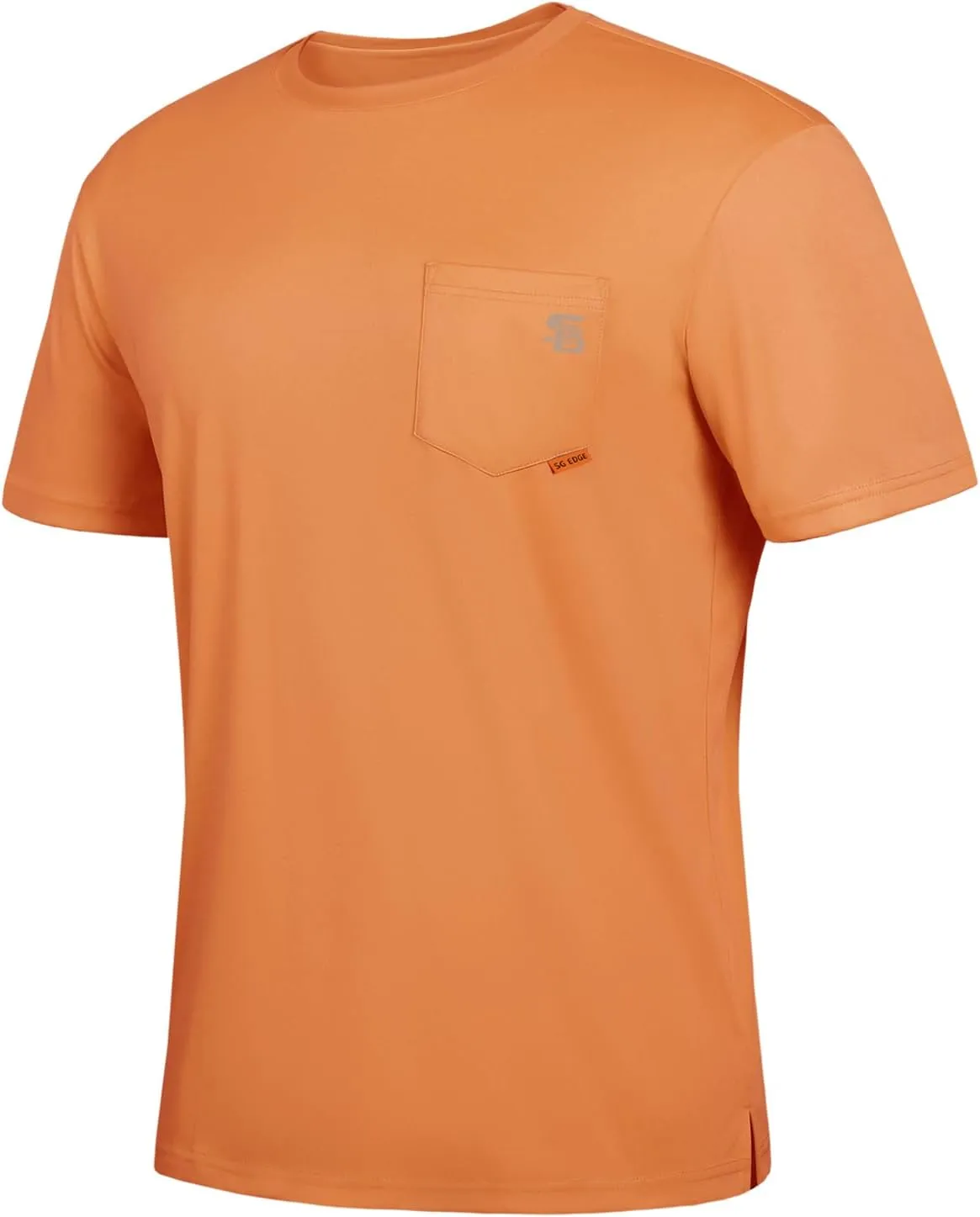 Men's Rash Guard Shirts UPF 50  Moisture Wicking Short Sleeve Chest Pocket Quick Dry Lightweight