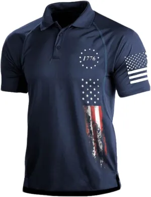 Men's Short Sleeve Shirt Cargo Tactical Military Pullover T-Shirt Quick Dry Army Combat Polo Shirts