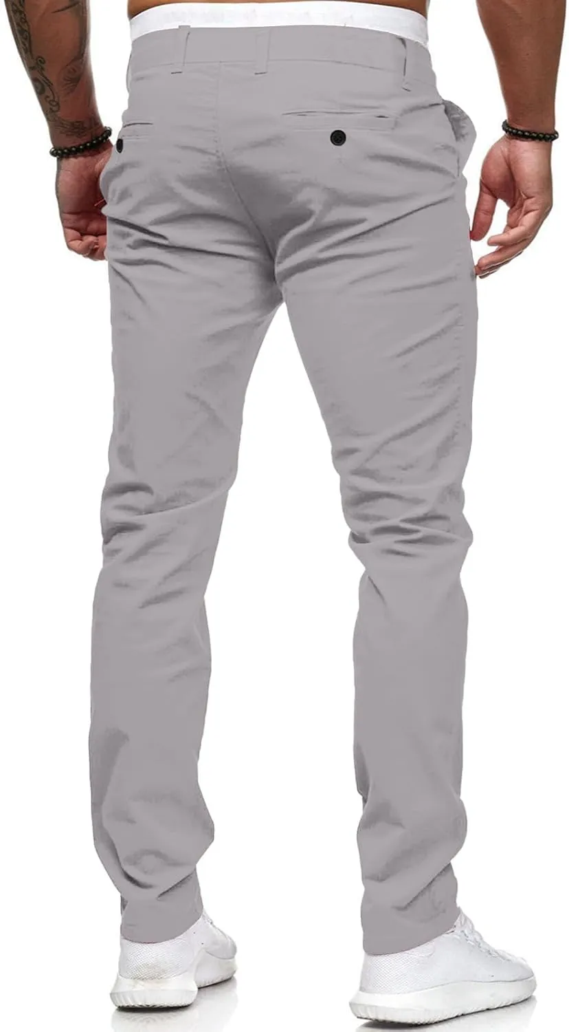 Mens Slim Fit Dress Pants Business Casual Work Suit Pants Formal Dress Trousers Comfort Stretch Flat-Front Chino Golf Pants