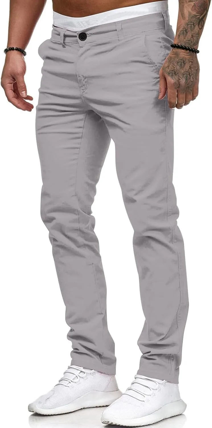 Mens Slim Fit Dress Pants Business Casual Work Suit Pants Formal Dress Trousers Comfort Stretch Flat-Front Chino Golf Pants