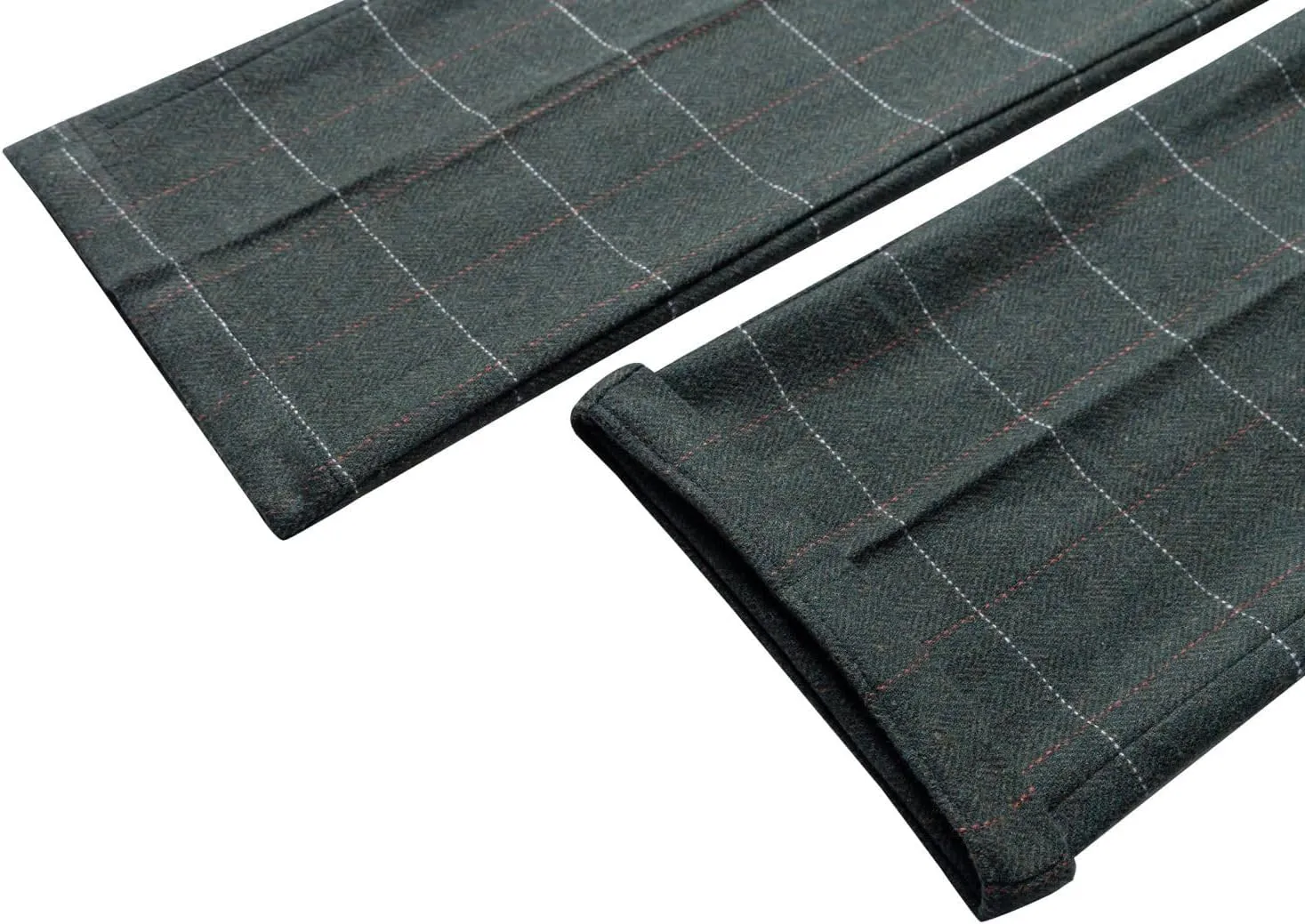 Mens Slim Fit Herringbone Tweed Wool Plaid Trousers Retro Dress Business Suit Pants
