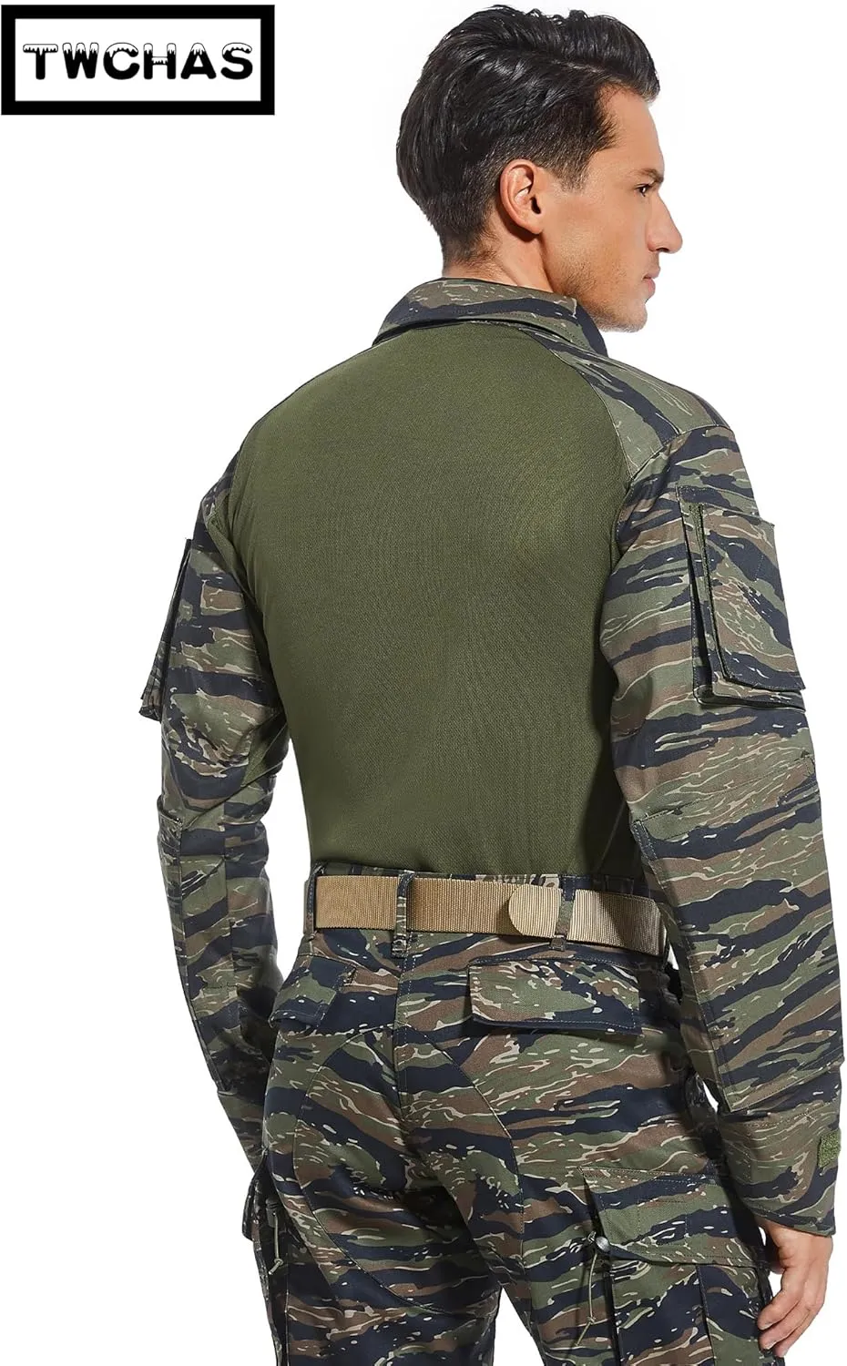 Mens Tactical Military Shirt 1/4 Zip Long Sleeve Slim Fit Military Combat Shirt with Pockets