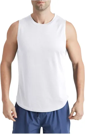 Men's Tank Tops Quick Dry T Shirts Sports Athletic Gym Bodybuilding Fitness Sleeveless Shirts for Beach Running Shirt