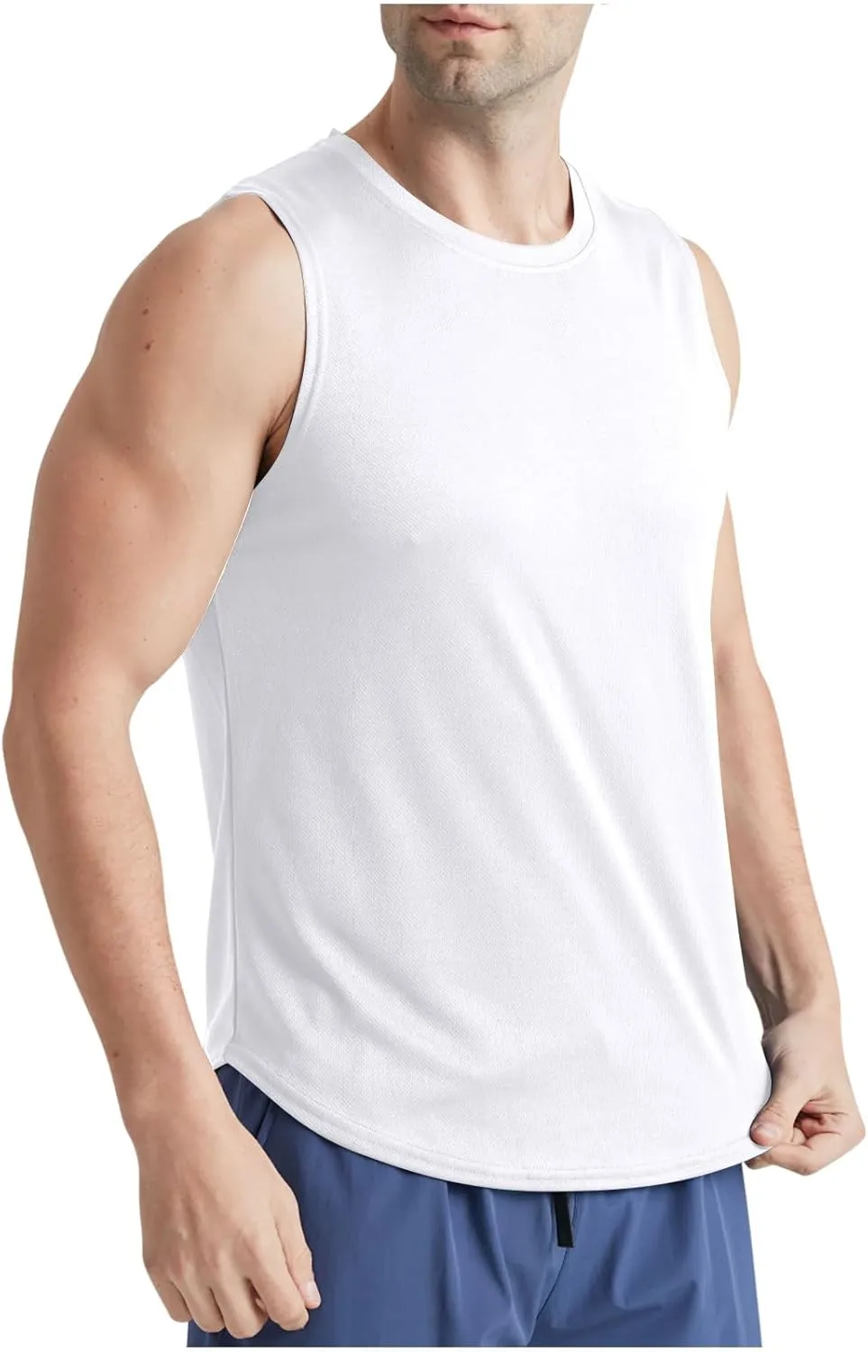 Men's Tank Tops Quick Dry T Shirts Sports Athletic Gym Bodybuilding Fitness Sleeveless Shirts for Beach Running Shirt