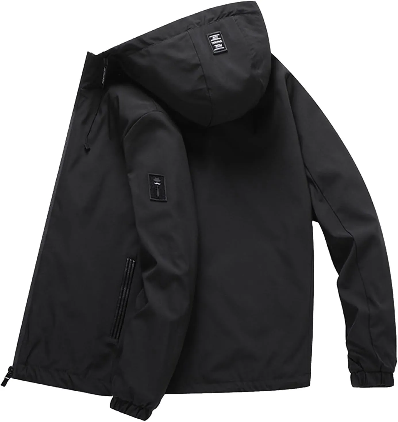 Mens Windproof Waterproof Lightweight Down Jackets, Mountain Sport Jacket for Men Hooded Windbreaker Raincoat