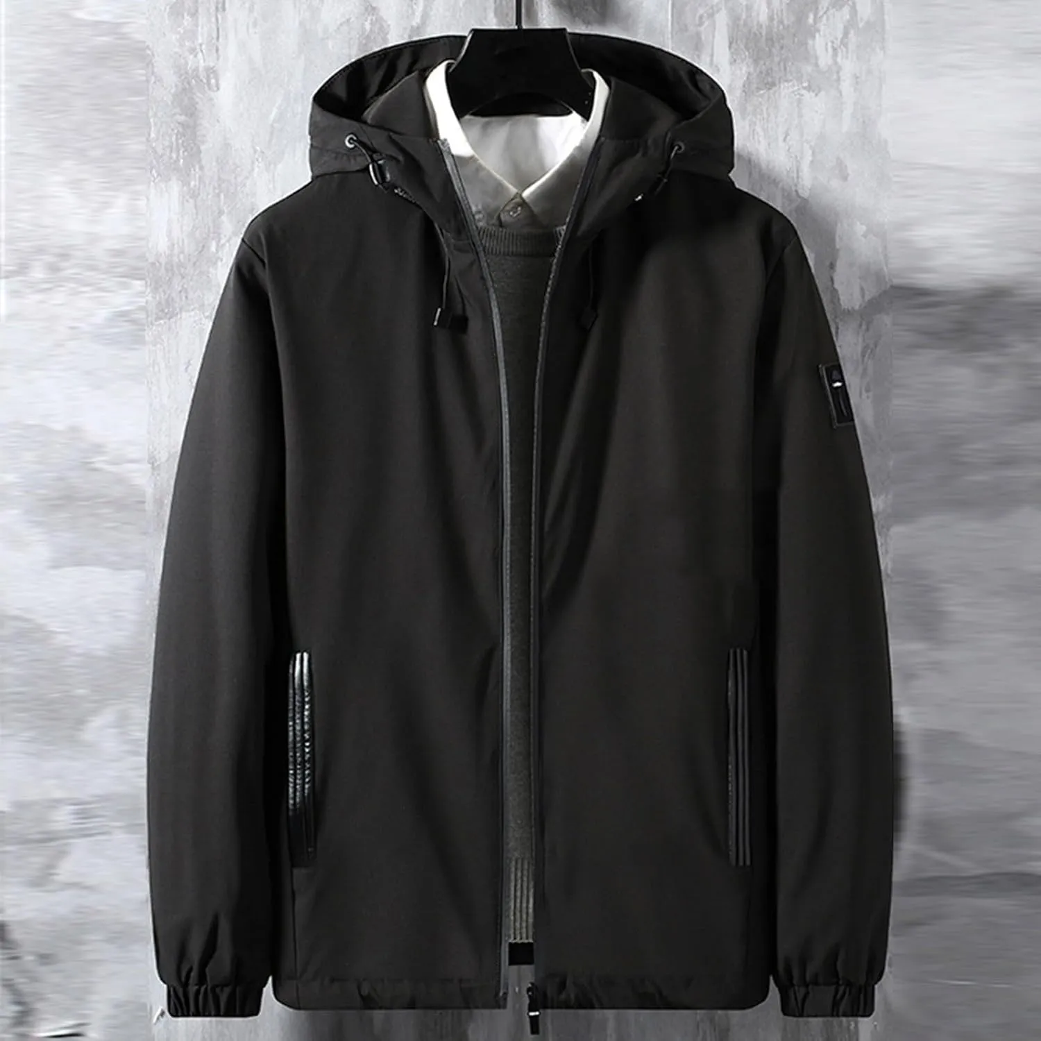 Mens Windproof Waterproof Lightweight Down Jackets, Mountain Sport Jacket for Men Hooded Windbreaker Raincoat