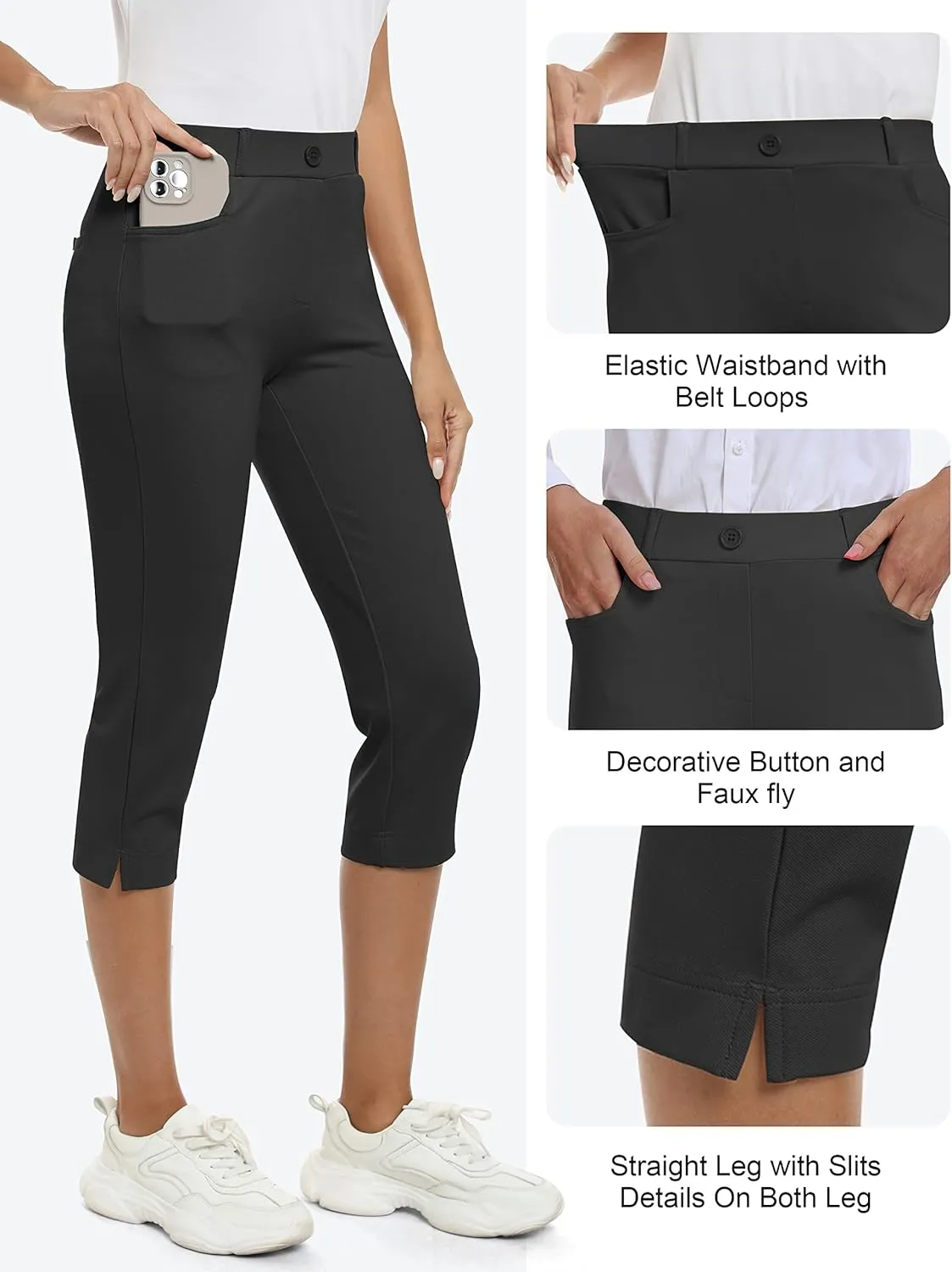 MoFiz Women's Yoga Dress Bootcut Work Slacks Stretch Office Casual Golf Pants Petite/Regular/29/31