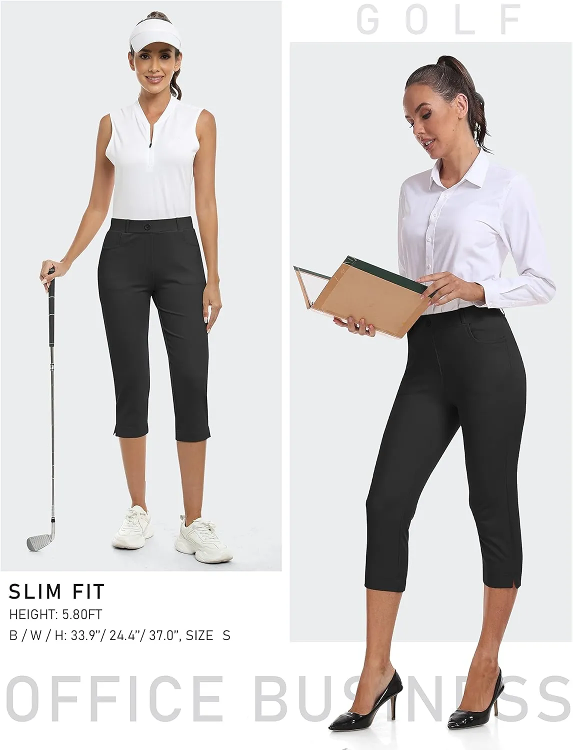 MoFiz Women's Yoga Dress Bootcut Work Slacks Stretch Office Casual Golf Pants Petite/Regular/29/31