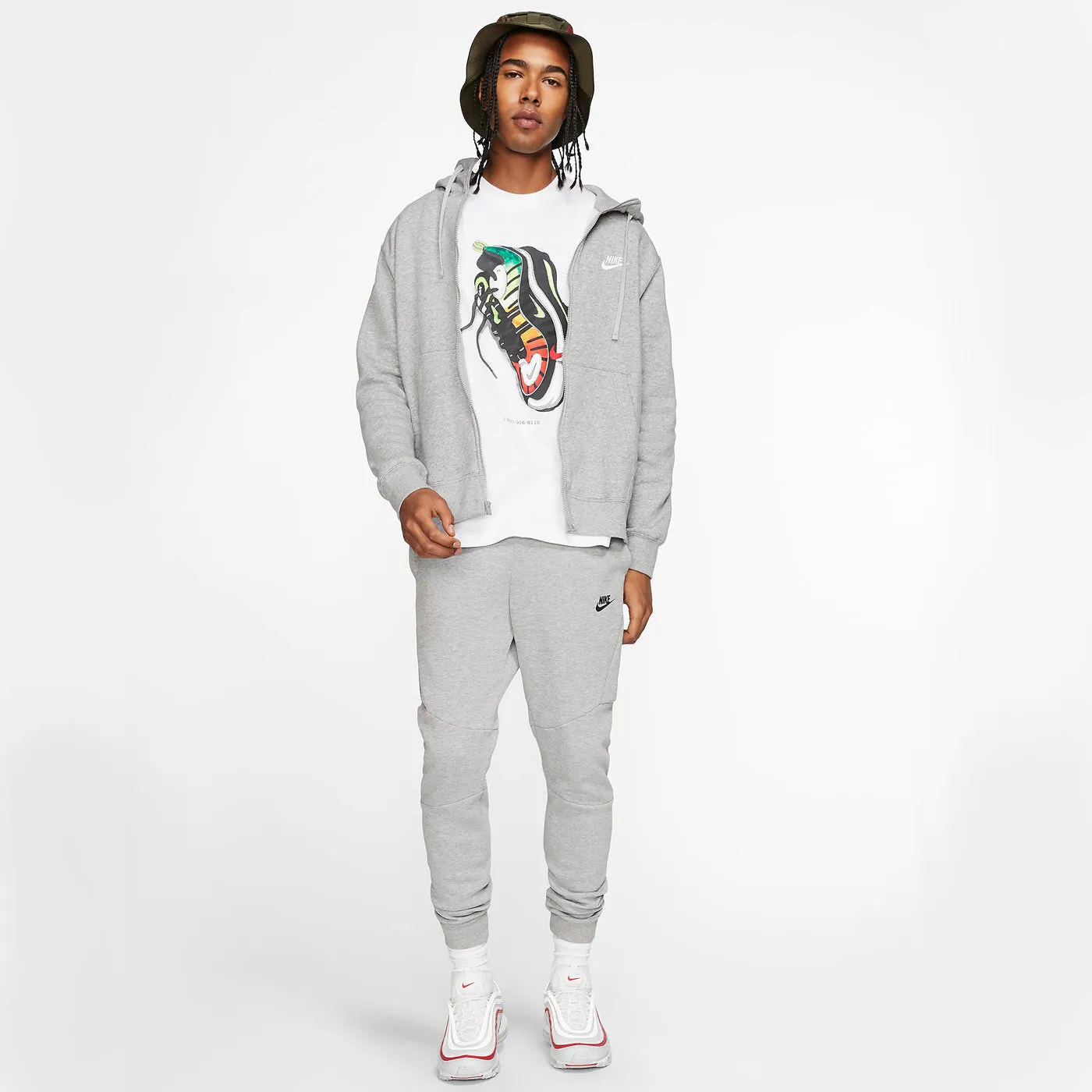 Nike Hoodie Zip Up  Sport Wear Grey