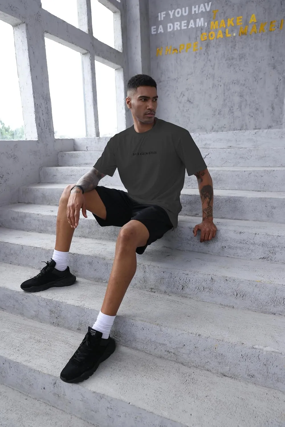 Opomelo Men's Fashion Athletic T-Shirt Oversized Workout Short Sleeve Shirt Casual Crew Neck Cotton Tee
