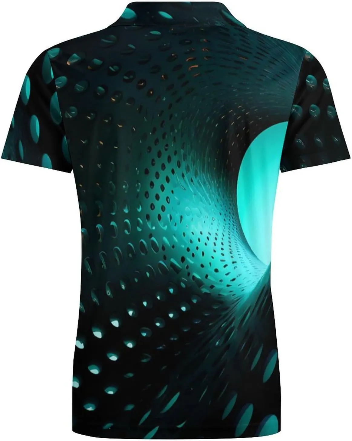 Optical Illusion 3D Men's Polo Shirt Short Sleeve Casual Athletic Quick Dry Golf T-Shirts