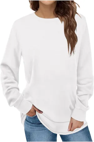 Oversized Sweatshirt for Women Casual Crewneck Long Sleeve Tops Fleece Comfy Loose Fit Fall 2023 Trendy Clothes