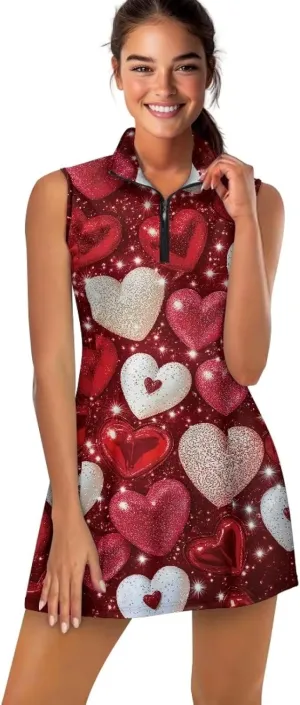POLERO Golf Dresses for Women with Shorts Casual Dress Sleeveelss Tennis Dresses Mini Athletic Dresses