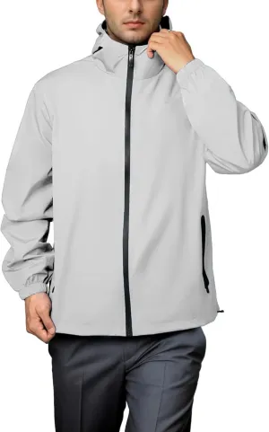 Rain Jacket Men Waterproof Windbreaker Lightweight Hooded Casual Coat for Daily Hiking Cycling Coat