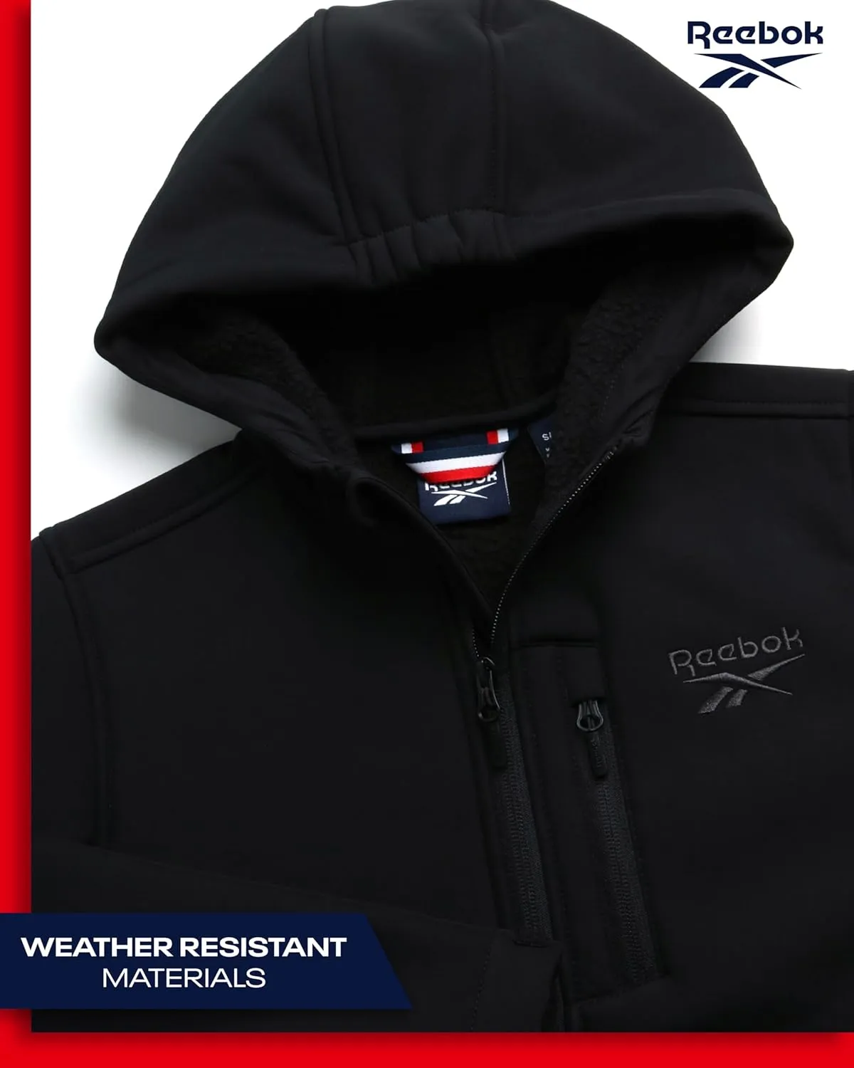 Reebok Boys' Jacket - Youth Lightweight Weather Resistant Softshell Coat - Kids' Outerwear Windbreaker Coat for Boys (8-20)