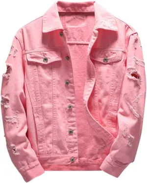 Ripped Denim Jacket for Men Casual Style Autumn Cardigan Jacket Hip Pop Jacket
