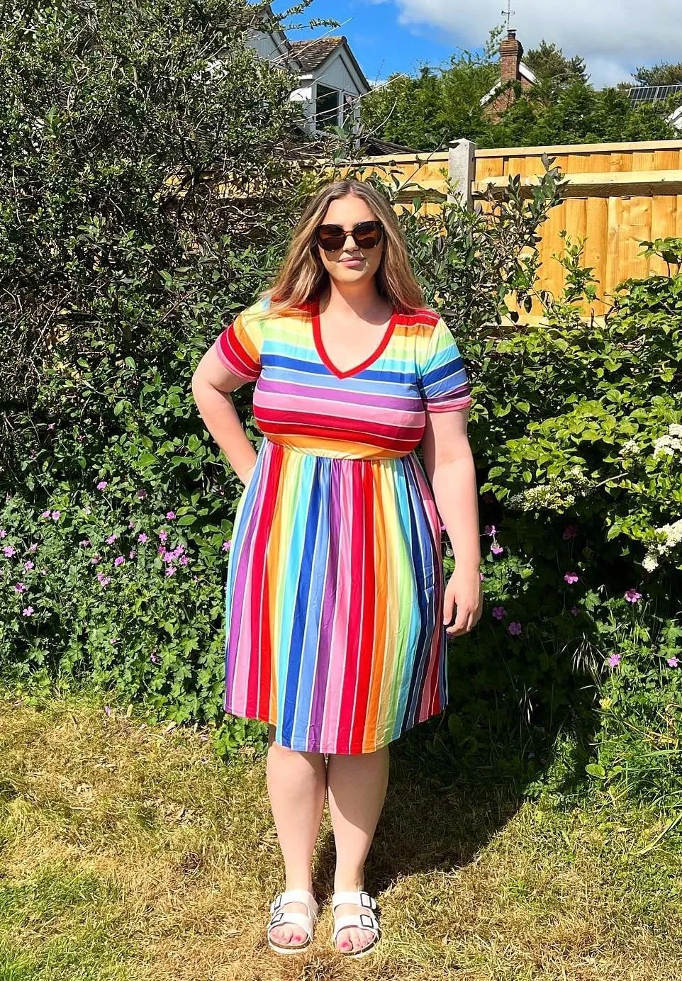 RITERA Plus Size Dresses for Curvy Women Summer Spring Womens Dress V Neck Short Sleeve Casual Dress with Pockets XL-5XL