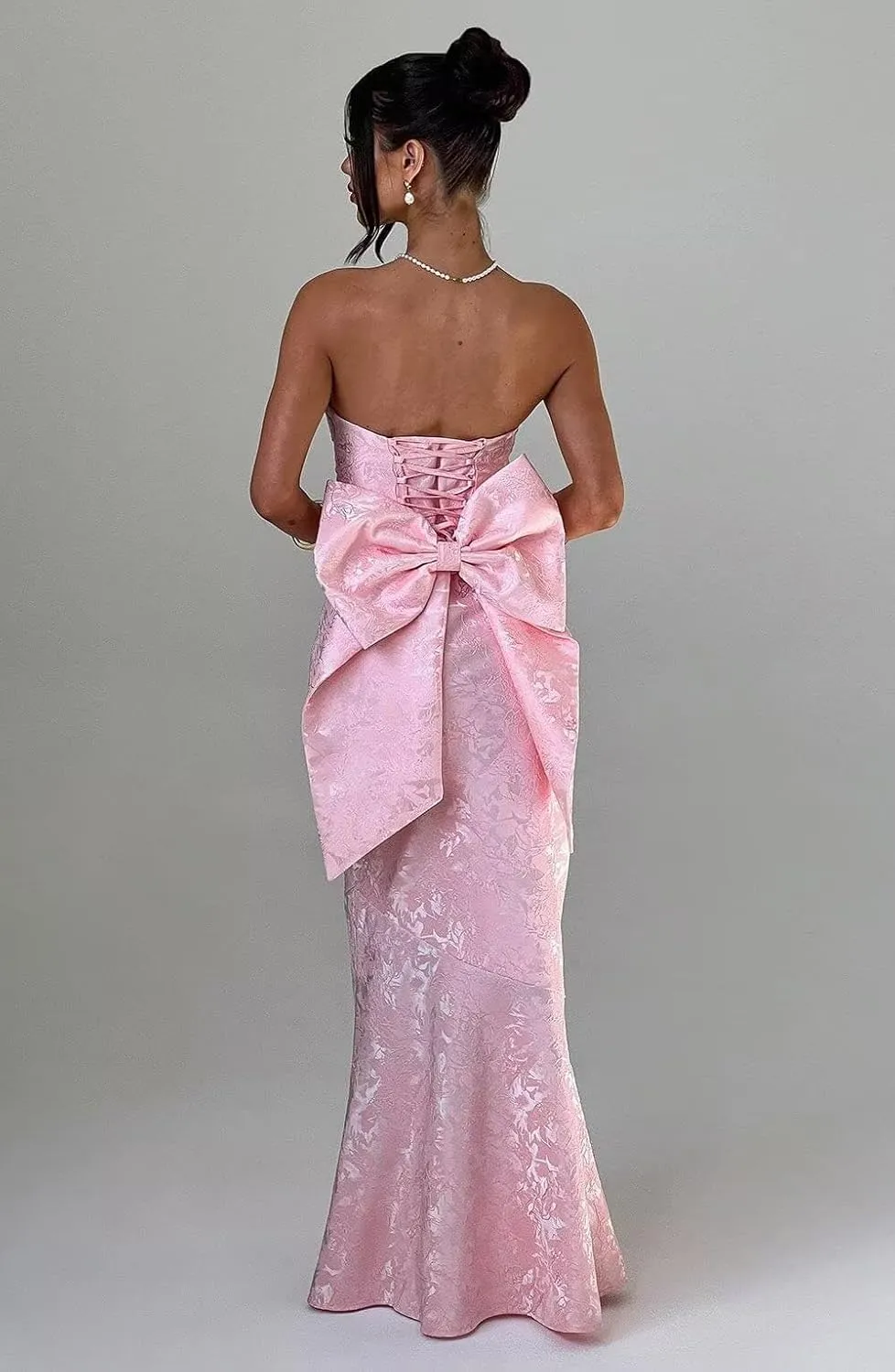 RSOETOO Prom Dresses 2025 Floral Print Long Satin Tight Cocktail Party Gowns for Teens Formal Dresses RO204