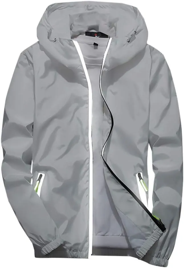 RTRDE Men's Lightweight Waterproof Rain Jacket Jacket With Hooded Hiking Coat Casual Windbreaker Jacket, M-7XL