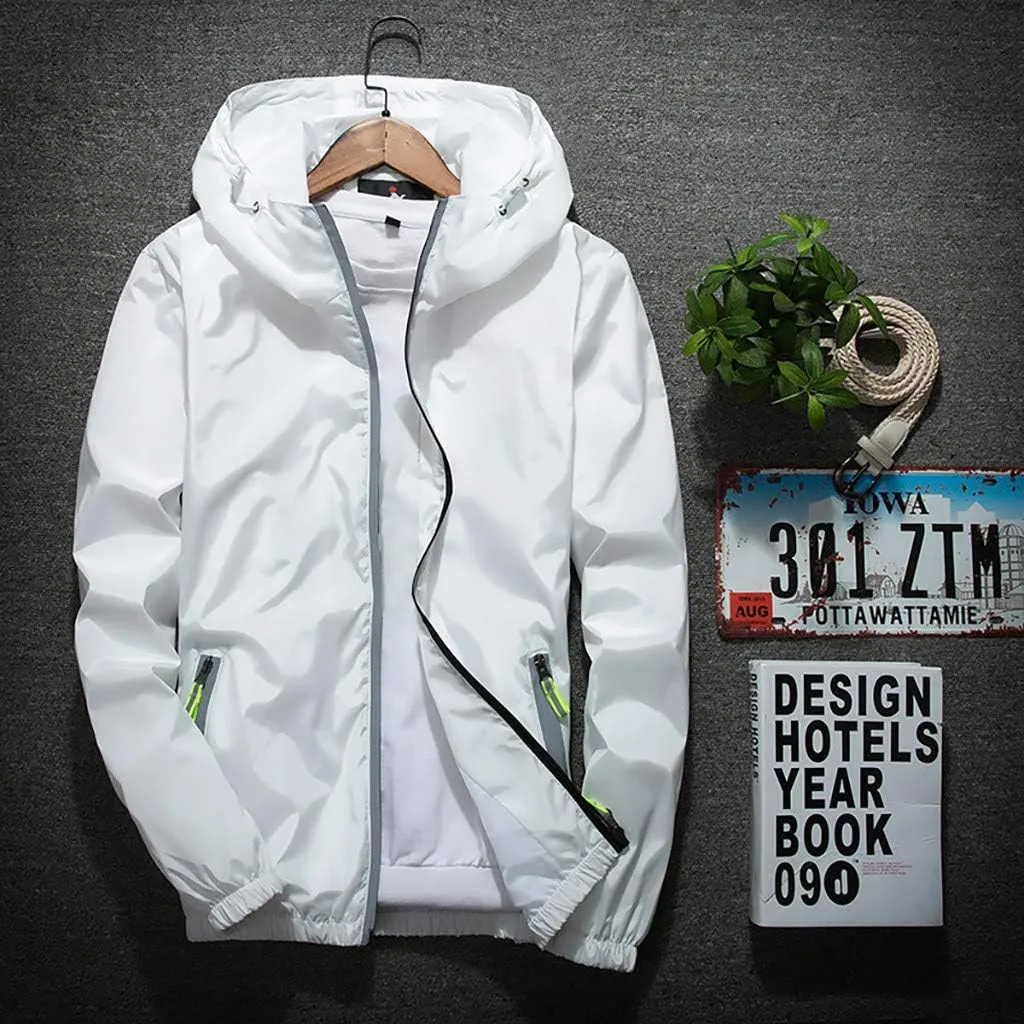 RTRDE Men's Lightweight Waterproof Rain Jacket Jacket With Hooded Hiking Coat Casual Windbreaker Jacket, M-7XL