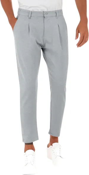 Runcati Mens Slim Fit Dress Pants Business Casual Golf Chino Pants Stretch Pleated Slacks