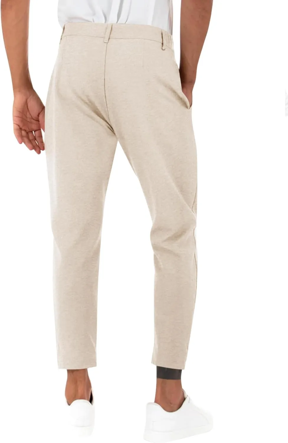 Runcati Mens Slim Fit Dress Pants Business Casual Golf Chino Pants Stretch Pleated Slacks