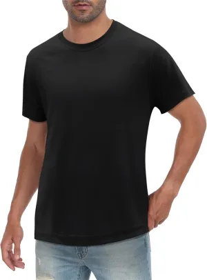 Senshomi Men's Tech T-Shirts 100% Cotton Silky Smooth Undershirts Soft Summer Tees (TechTee Pro S)