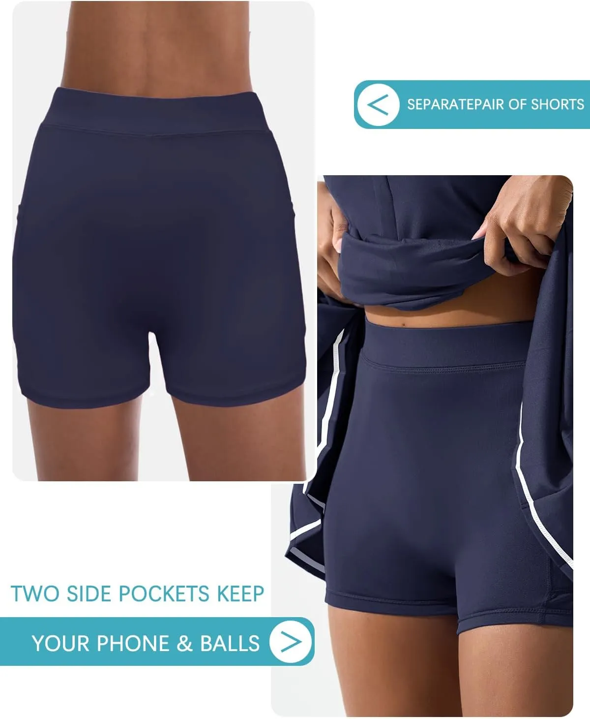 Sexyasasii Tennis Dress with Shorts and Bra Sleeveless Contrast Polo Half Zip Pleated Athletic Workout Golf Dresses