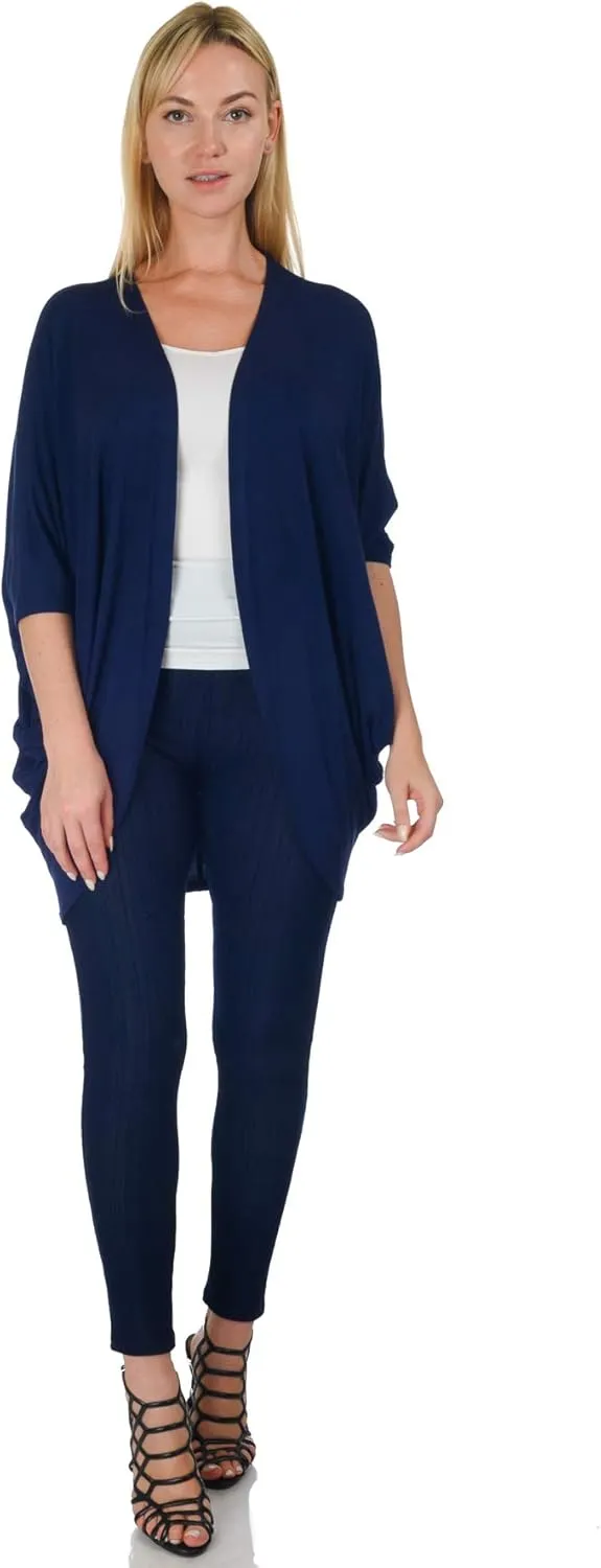 Simply Ravishing Women's Dolman Half Sleeve Open Cardigan (Size: S- 5X)