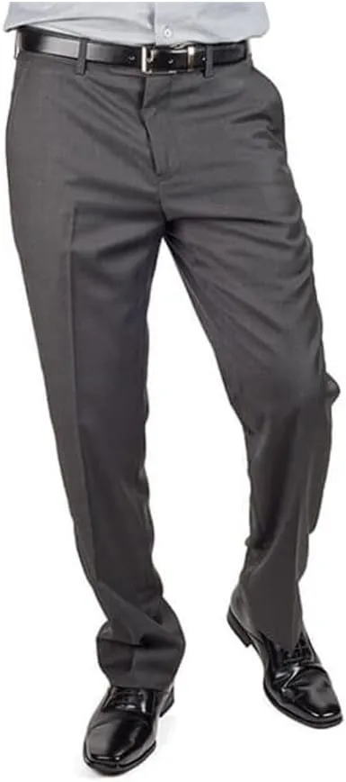 Slim Fit Men's Solid Suit Pants Trouser Flat Front No Pleats Dress Slacks
