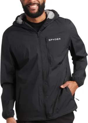 Spyder Mens Rain Jacket - Wind & Water Resistant Rain Coats for Men - Hooded Mens Windbreaker Lightweight for Travel and Golf